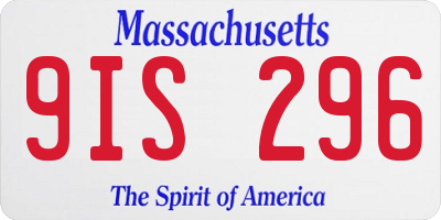 MA license plate 9IS296