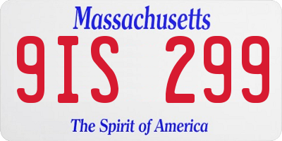 MA license plate 9IS299