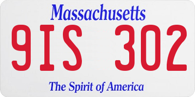MA license plate 9IS302