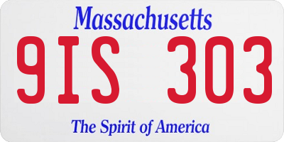 MA license plate 9IS303