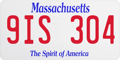 MA license plate 9IS304
