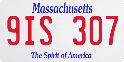 MA license plate 9IS307