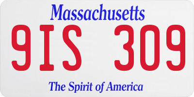 MA license plate 9IS309