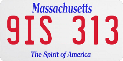 MA license plate 9IS313