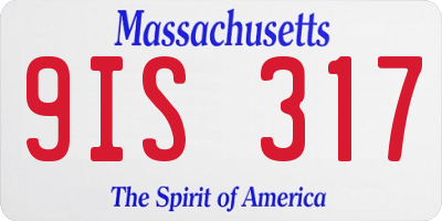 MA license plate 9IS317
