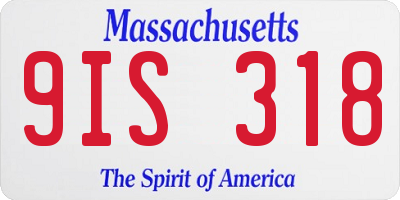 MA license plate 9IS318