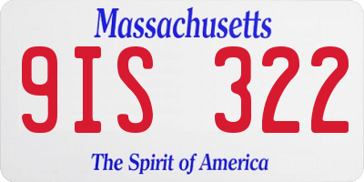 MA license plate 9IS322