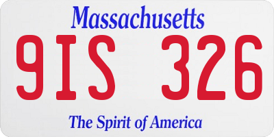 MA license plate 9IS326