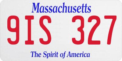 MA license plate 9IS327