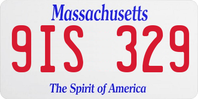 MA license plate 9IS329