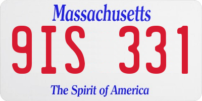MA license plate 9IS331
