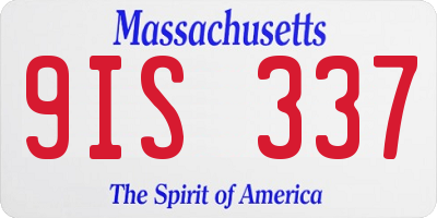 MA license plate 9IS337