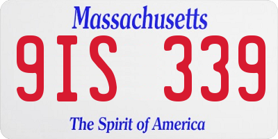 MA license plate 9IS339
