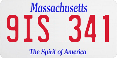 MA license plate 9IS341