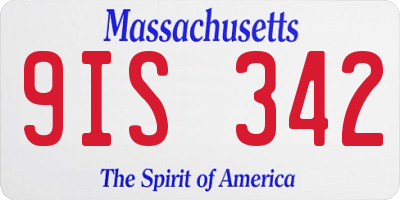 MA license plate 9IS342