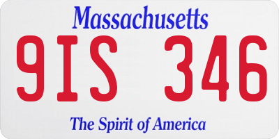 MA license plate 9IS346