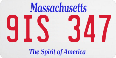 MA license plate 9IS347
