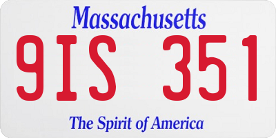 MA license plate 9IS351