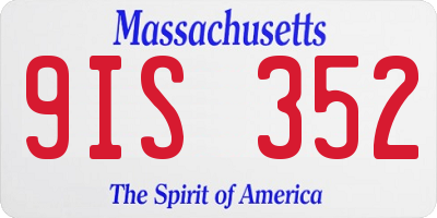MA license plate 9IS352