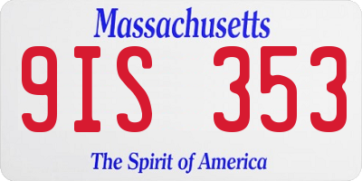 MA license plate 9IS353