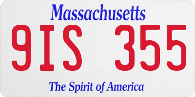 MA license plate 9IS355