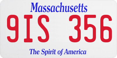 MA license plate 9IS356
