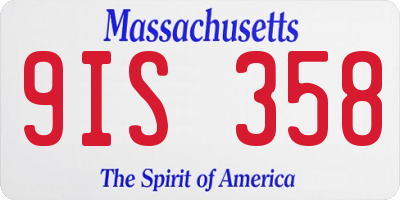 MA license plate 9IS358