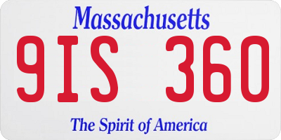 MA license plate 9IS360