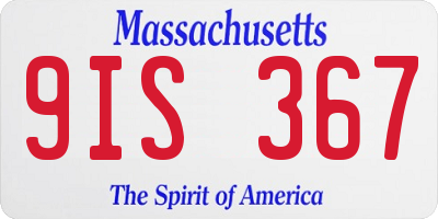 MA license plate 9IS367