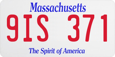 MA license plate 9IS371