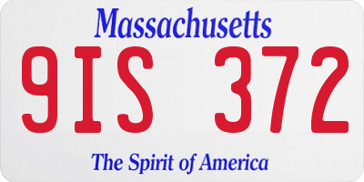 MA license plate 9IS372