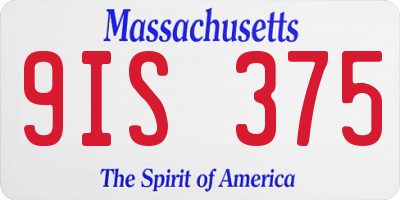 MA license plate 9IS375