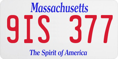 MA license plate 9IS377