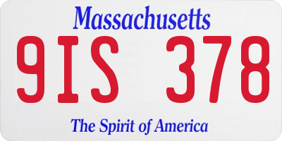 MA license plate 9IS378