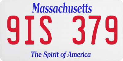 MA license plate 9IS379