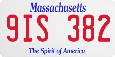 MA license plate 9IS382