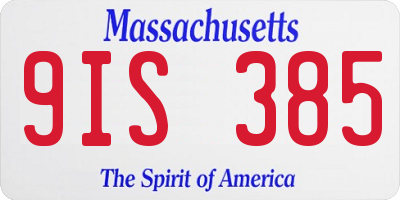MA license plate 9IS385
