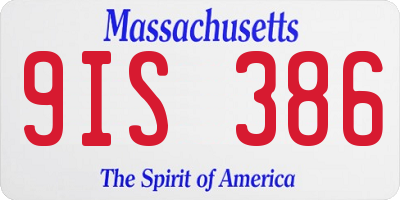 MA license plate 9IS386