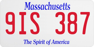 MA license plate 9IS387