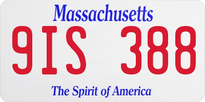 MA license plate 9IS388