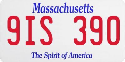 MA license plate 9IS390