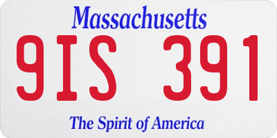 MA license plate 9IS391