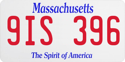 MA license plate 9IS396