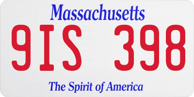MA license plate 9IS398