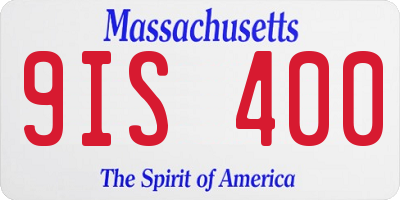 MA license plate 9IS400