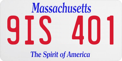 MA license plate 9IS401