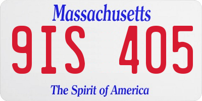 MA license plate 9IS405