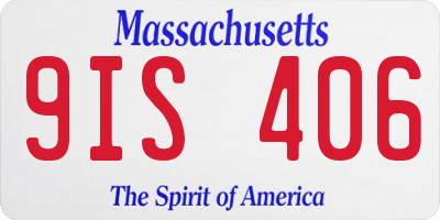 MA license plate 9IS406