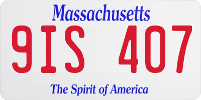 MA license plate 9IS407