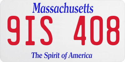 MA license plate 9IS408
